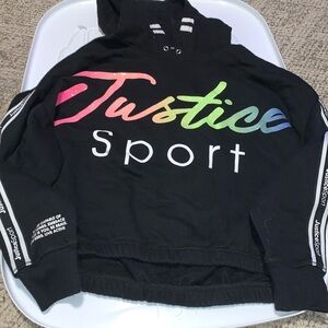 Justice crop top sweater with hoodie xl 16/18